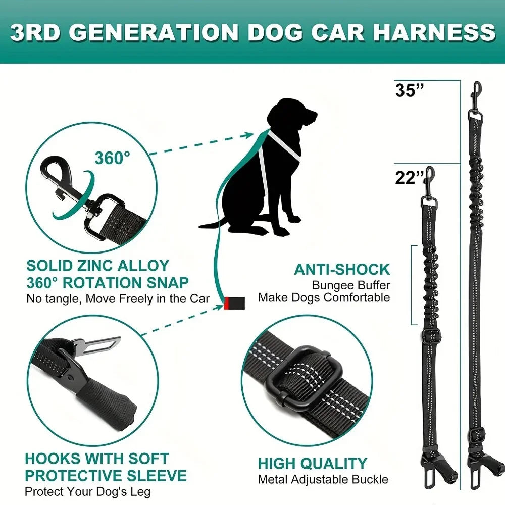 SafeRide Adjustable Dog Seat Belt